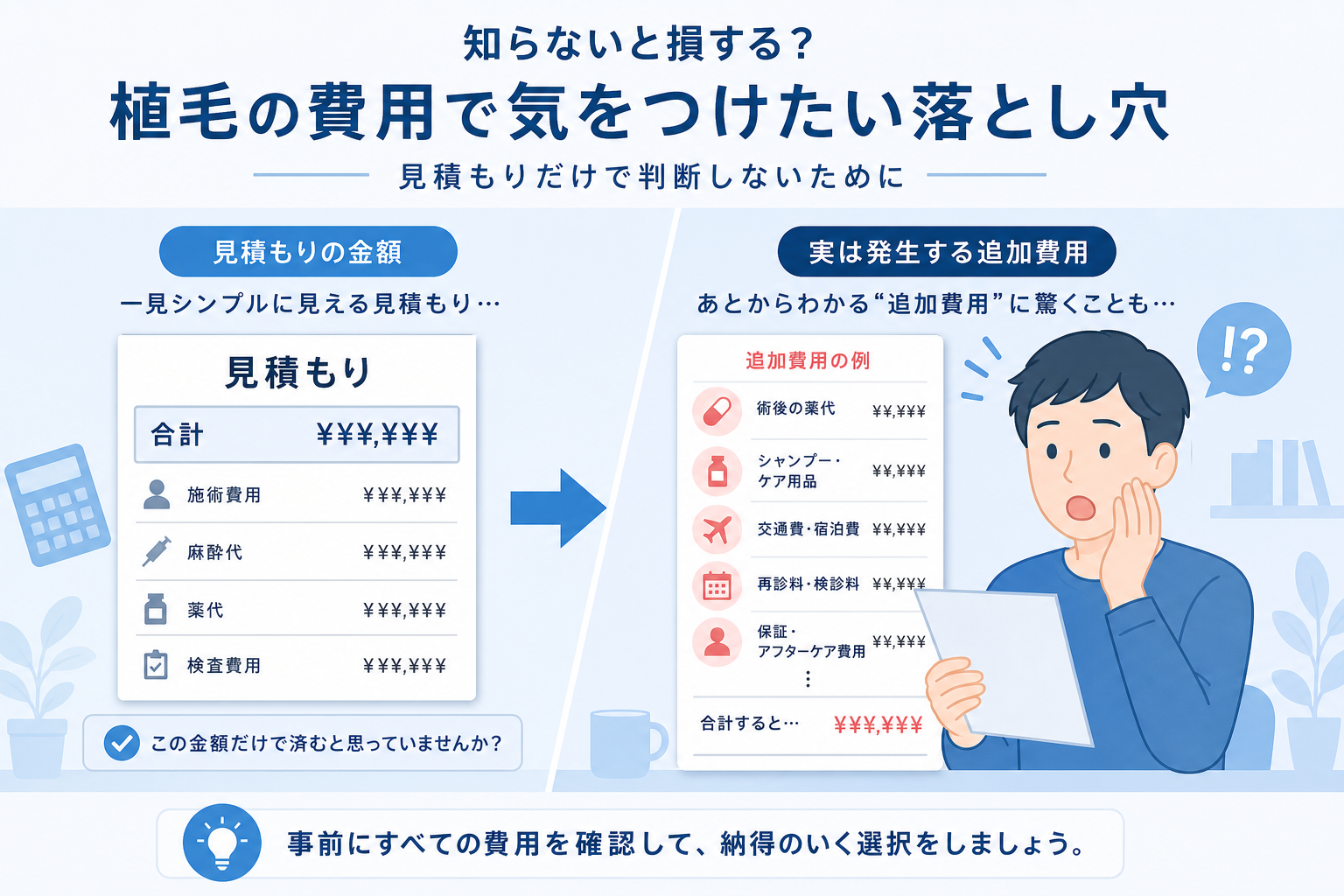見積もりと追加費用の確認イメージ